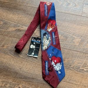 The Elvis Presley Collections Tie By Superba Burning Love 100% Italian Silk NWT